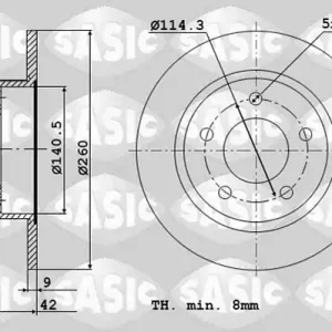 Remschijven Sasic 6106321 Gereduceerde Prijs