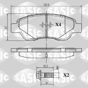Remblokset Sasic 6210006 Koopje