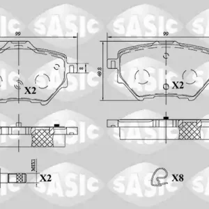 Remblokset Sasic 6210076 Direct Verzonden