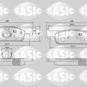 Remblokset Sasic 6214048 Actieprijs