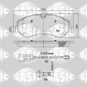 Gereduceerde Prijs Remblokset Sasic 6216155